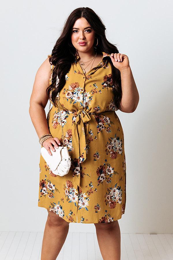 Grand Valley Floral Midi in Mustard Curves Product Image