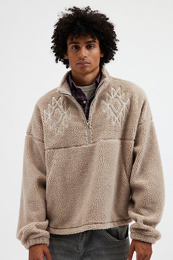 BDG Scotty Chainstitch Fleece Half-Zip Mock Neck Sweatshirt Mens at Urban Outfitters Product Image