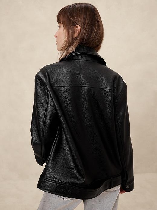 Vegan Leather Moto Jacket Product Image