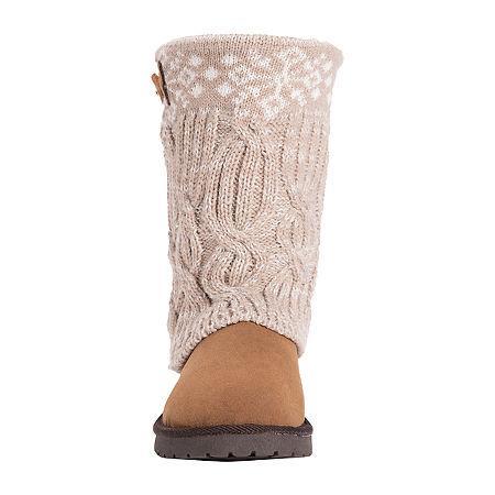 Essentials by MUK LUKS Cheryl Womens Knit Winter Boots Grey Product Image