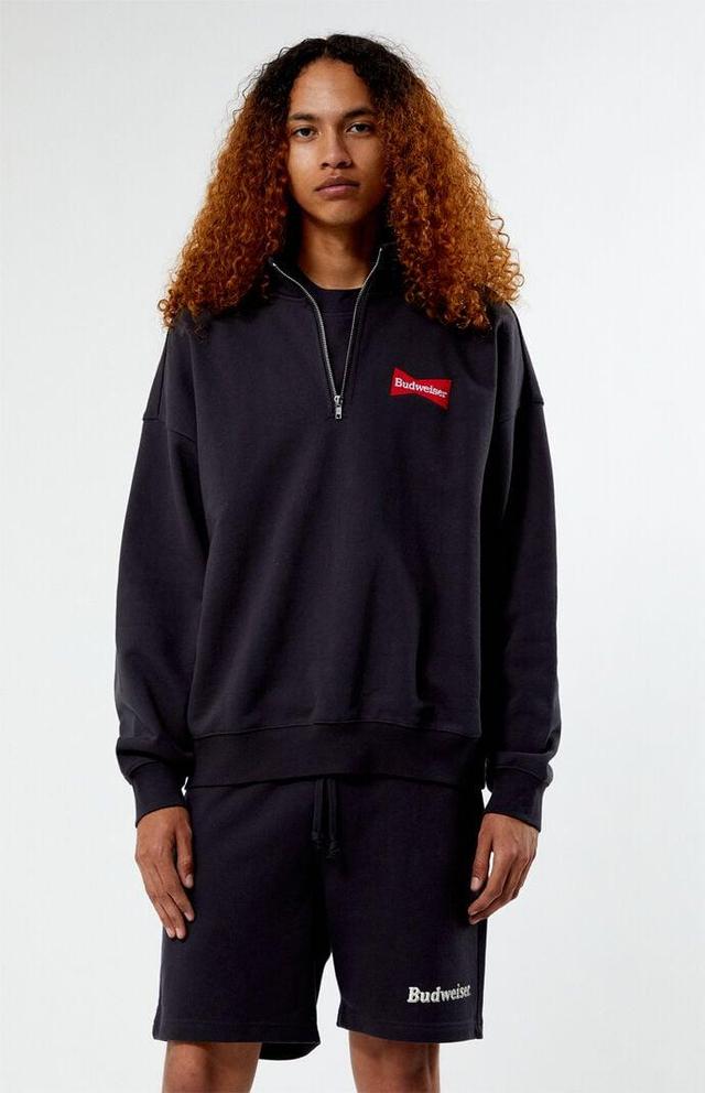 Budweiser Men's By PacSun Quarter Zip Ribbon Sweatshirt Product Image