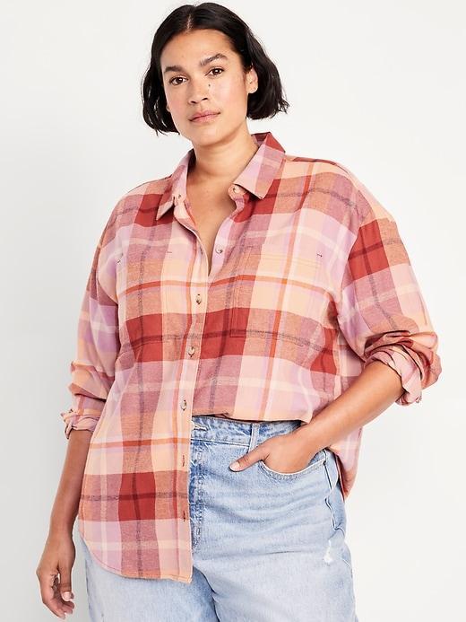 Flannel Boyfriend Button-Down Shirt Product Image