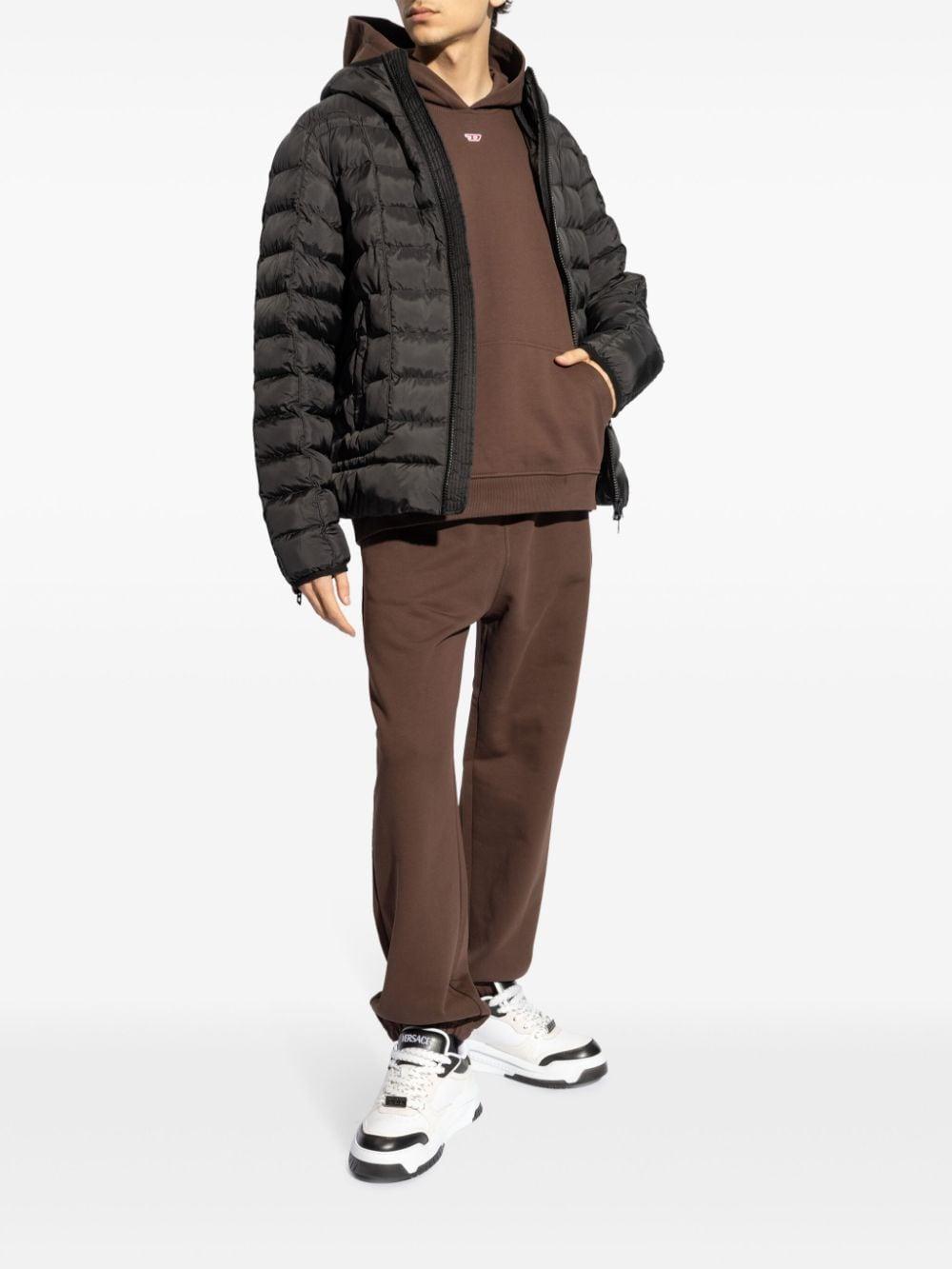 Logo-patch Cotton Track Pants In Brown Product Image