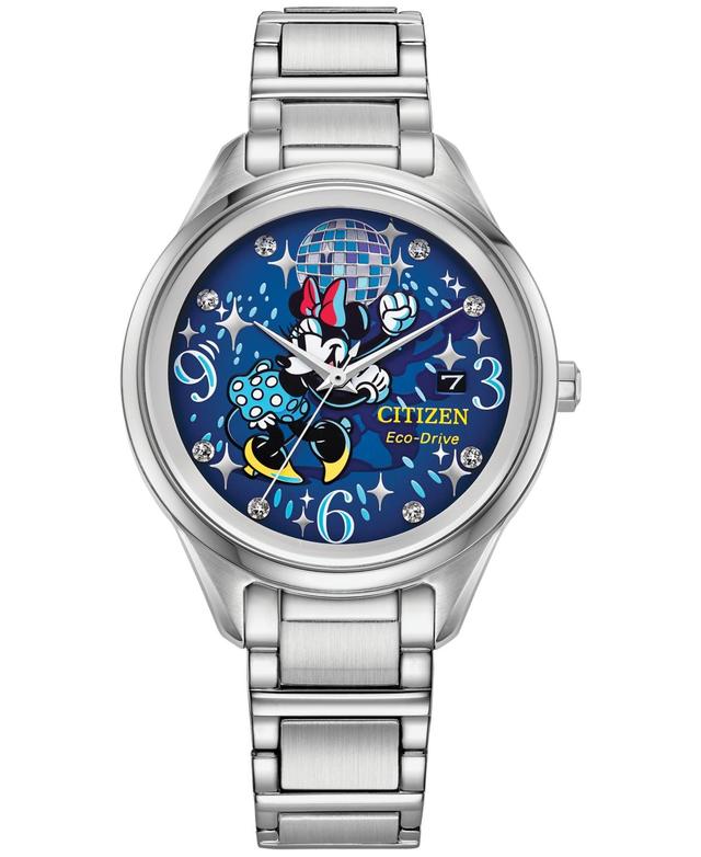 Citizen Eco-Drive Womens Disney Disco Minnie Mouse Stainless Steel Bracelet Watch 37mm Product Image