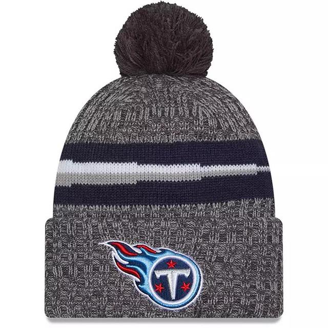 Mens New Era Gray Tennessee Titans 2023 Sideline Sport Cuffed Pom Knit Hat Product Image