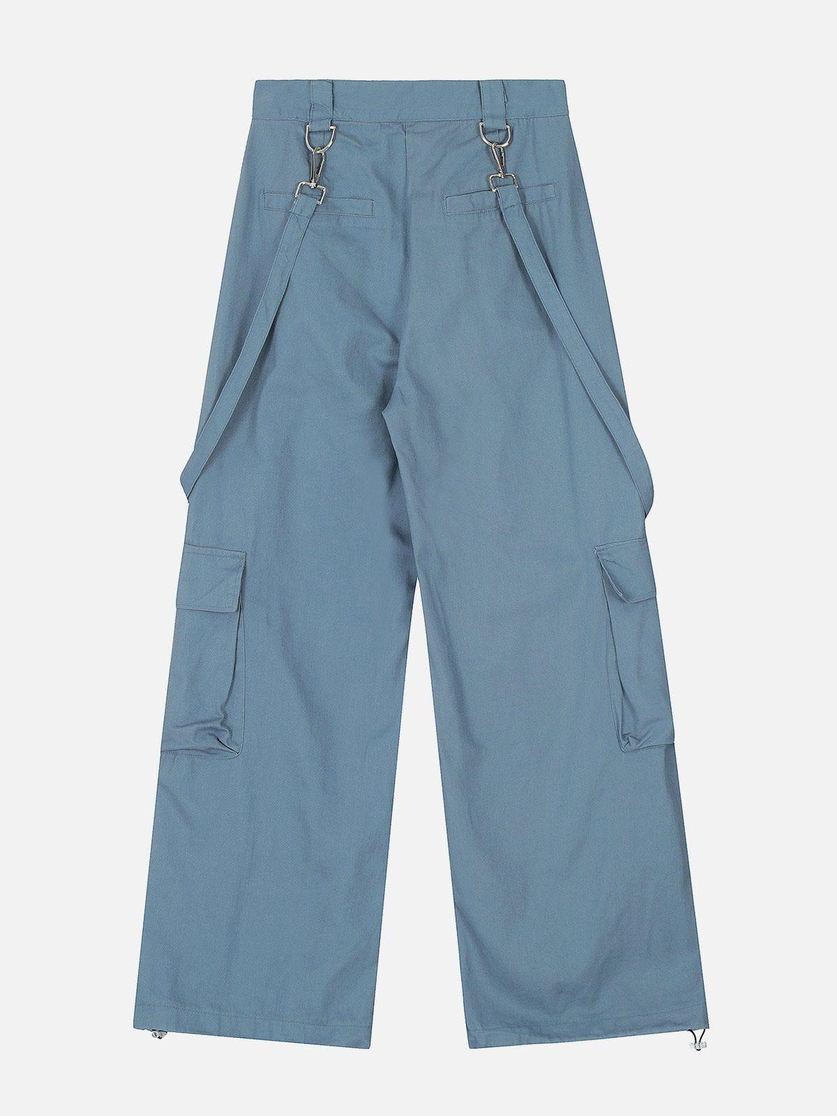 Long Ribbon Big Pocket Cargo Pants Female Product Image