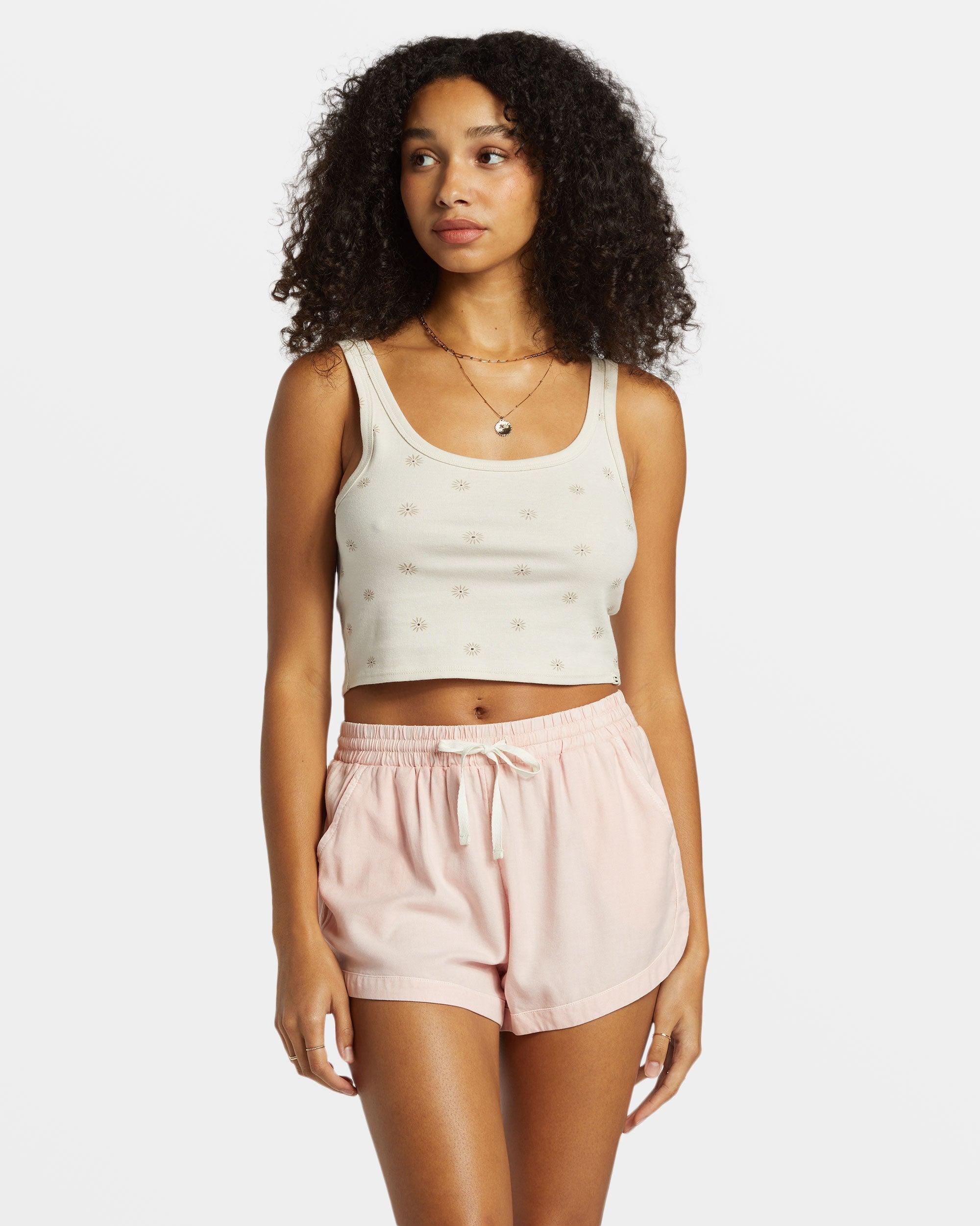 Road Trippin Elastic Waist Shorts - Feelin Peachy Female Product Image