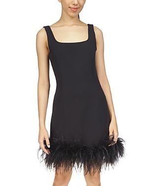 Womens Feathered Stretch Crepe Minidress Product Image