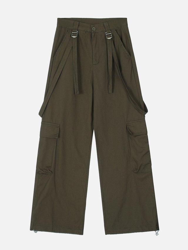 Long Ribbon Big Pocket Cargo Pants Female Product Image