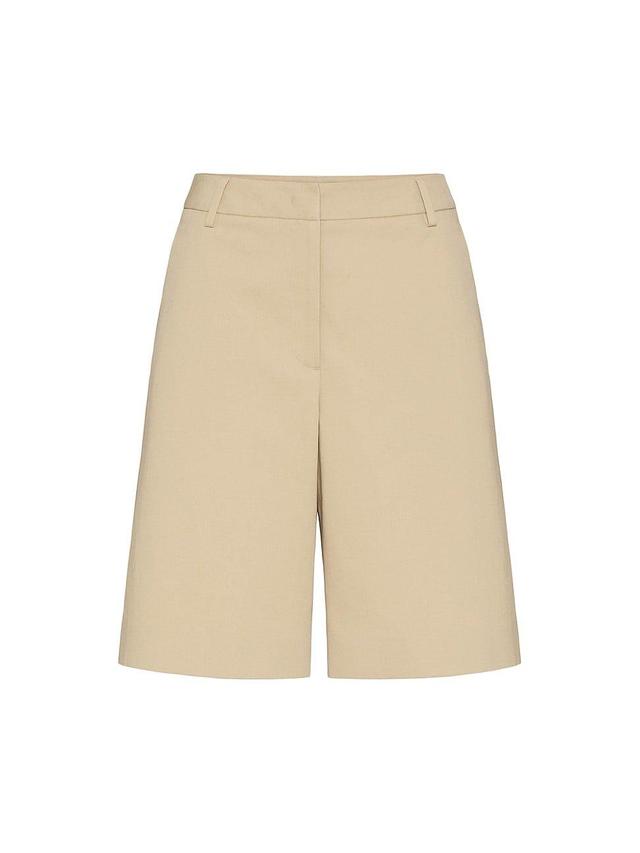 Womens Bermuda Shorts in Diagonal Cotton Linen Product Image