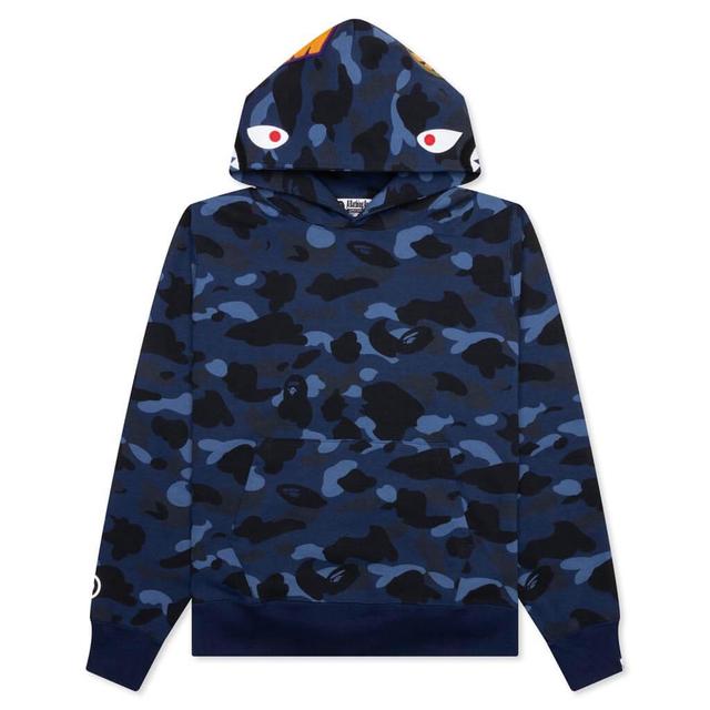 Color Camo Shark Pullover Hoodie - Navy Male Product Image