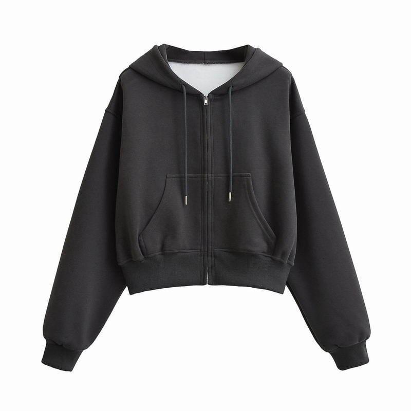 Plain Zip Hoodie Product Image