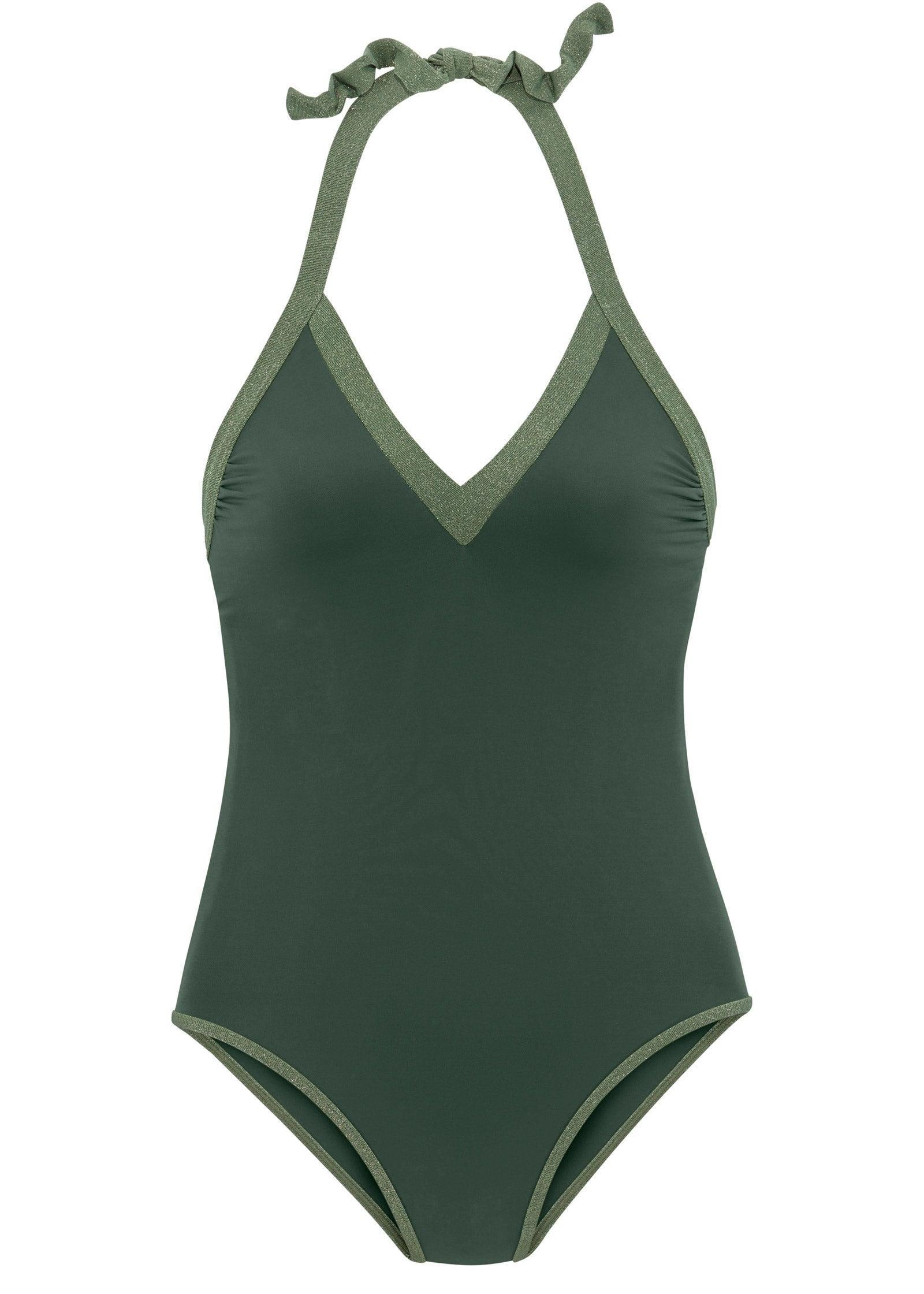 Halter One-Piece - Olive Green Multi Product Image