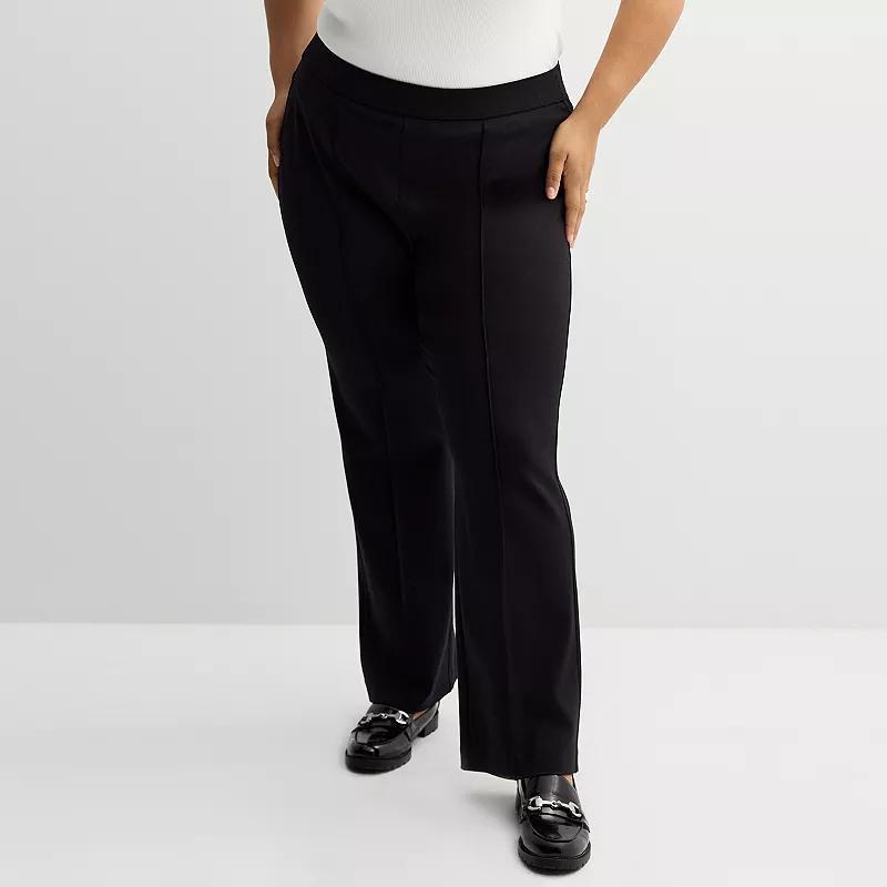 Plus Size Nine West Ponte Pintuck Bootcut Pants, Womens Product Image