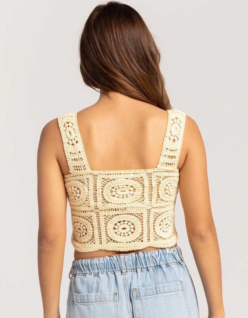 FULL TILT Crochet Granny Square Womens Cami Product Image