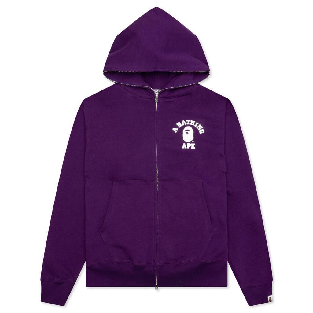 College Relaxed Fit Full Zip Hoodie - Purple Male Product Image