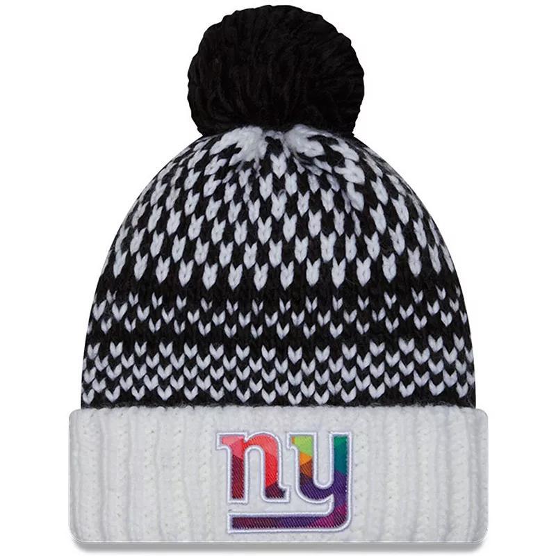 Womens New Era /White New York Giants 2023 NFL Crucial Catch Cuffed Pom Knit Hat Product Image