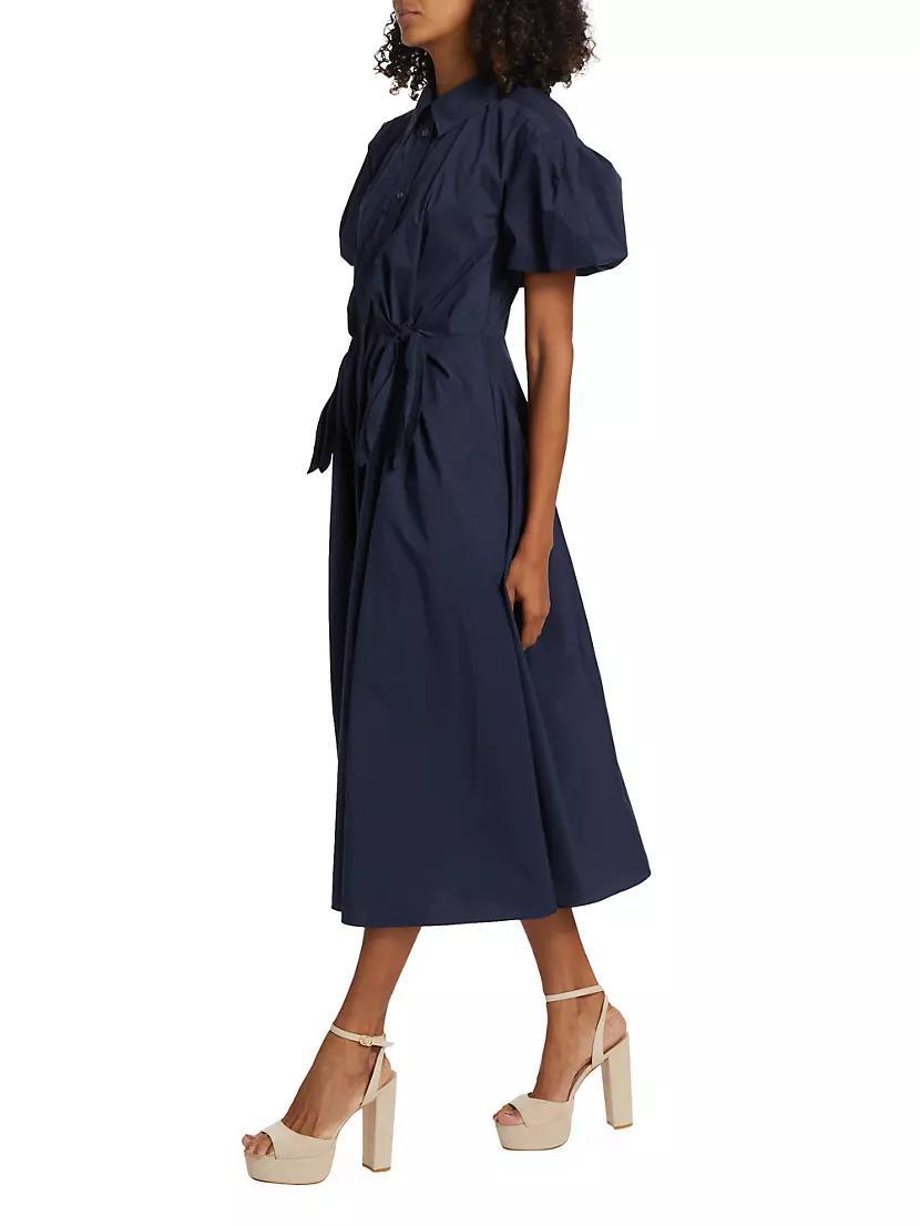 Elza Puff-Sleeve Cotton Poplin Shirtdress Product Image