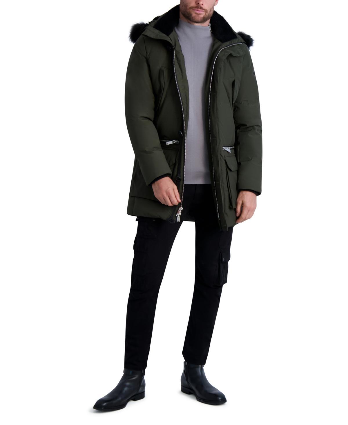 Mens Faux Fur Trim Parka Product Image