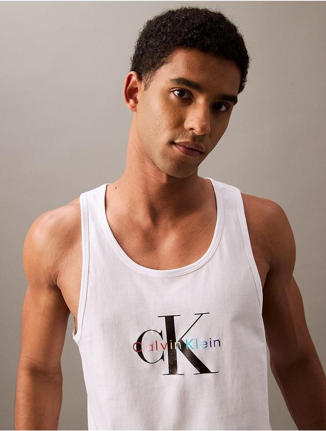 Calvin Klein Mens Pride Monogram Logo Tank Top - Brown - M Product Image