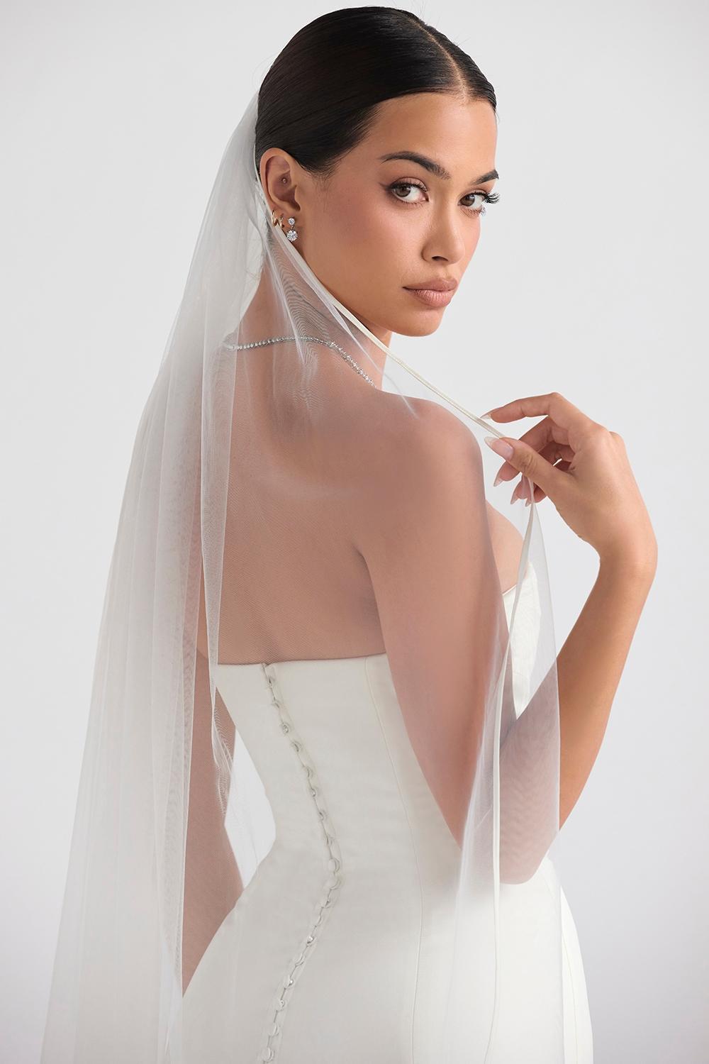 Simone White Soft Tulle Veil Product Image