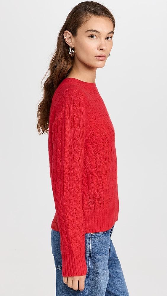 White + Warren Cashmere Featherweight Cable Crew Sweater | Shopbop Product Image