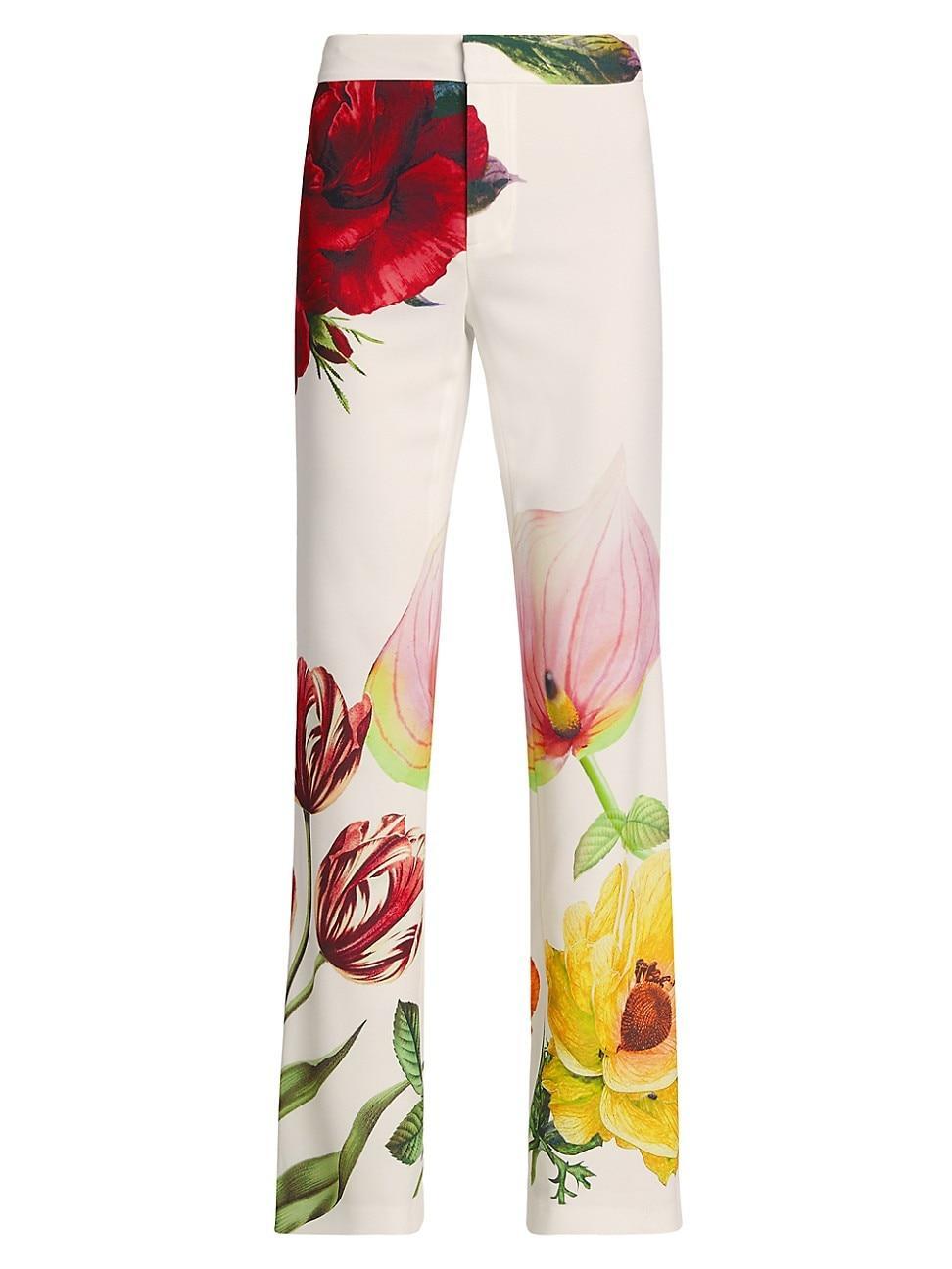 Womens Livi Floral Flared Trousers Product Image