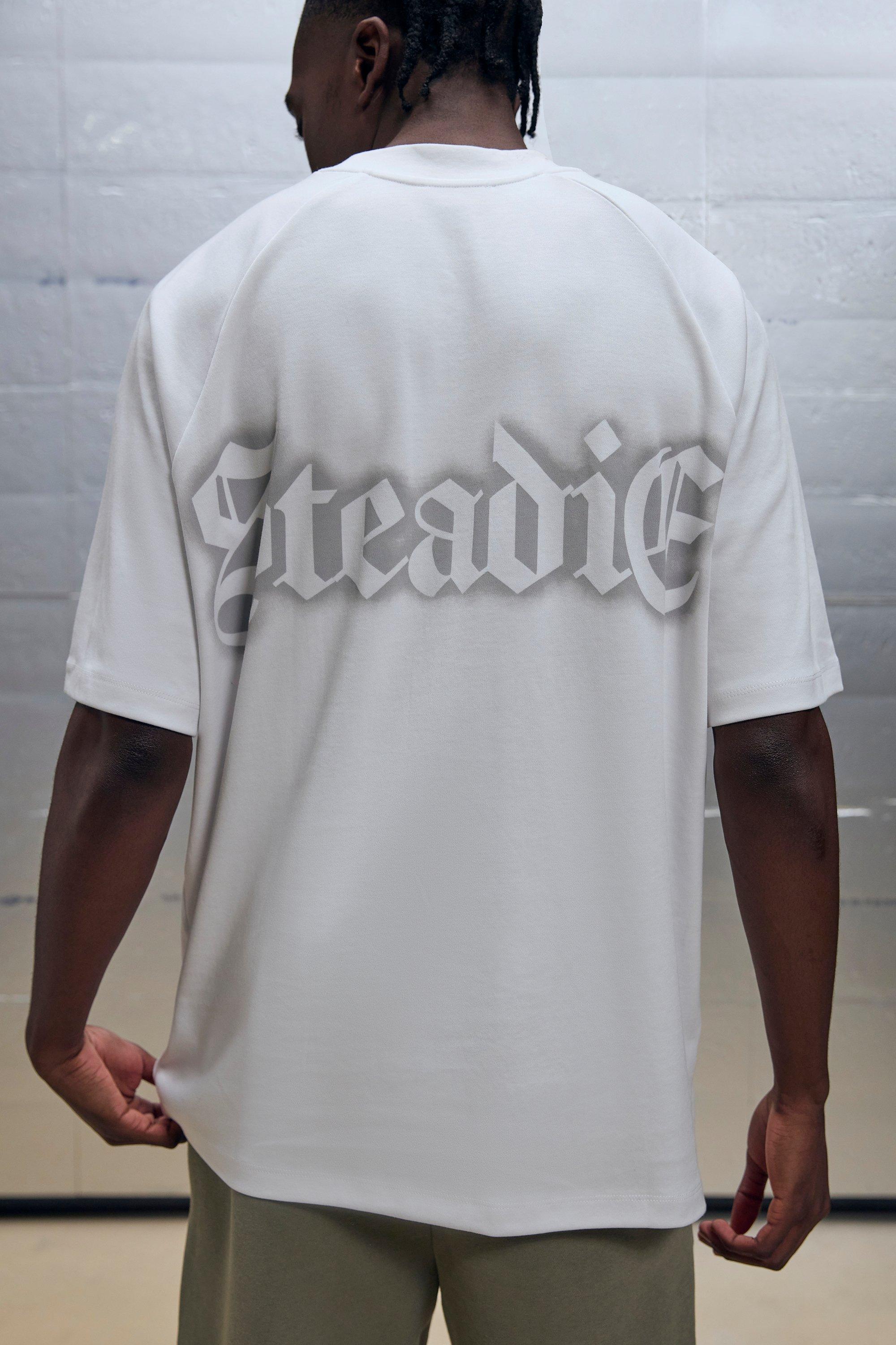 Oversized Overseam Steadie Spray Graphic T-shirt | boohooMAN USA Product Image