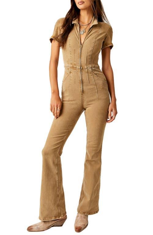 Free People Jayde Denim Flared Jumpsuit Product Image