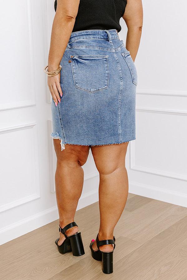 Judy Blue Melissa High Waist Distressed Skirt Curves Product Image