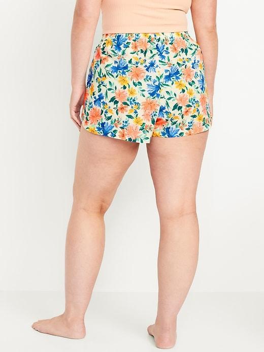 High-Waisted Poplin Pajama Short Product Image