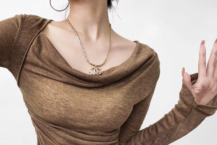 Long-Sleeve Asymmetrical Plain Top product image