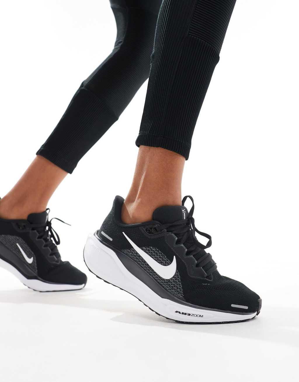 Nike Running Air Zoom Pegasus 41 sneakers in black and white Product Image