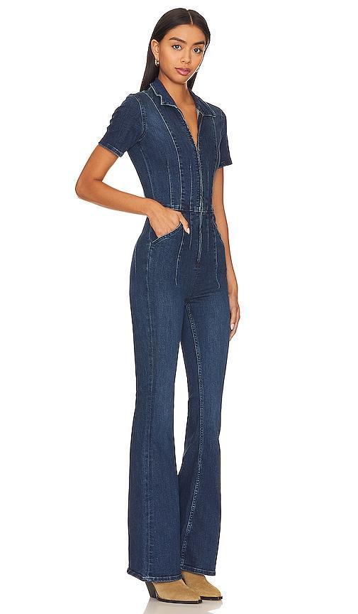 Free People Jayde Flare Jumpsuit in Blue. Product Image