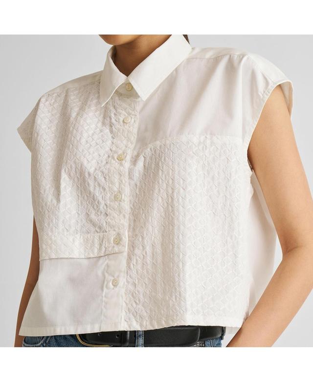 Reistor Womens Embroidered Panel Crop Top Product Image