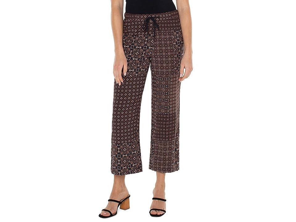 Liverpool Los Angeles Pull-On Wide Leg Crop Trousers (Patchwork Geo Ditsy) Women's Clothing Product Image