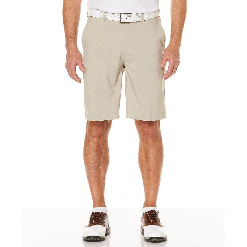 Mens Grand Slam 9 On Course Active Waistband Heathered Stretch Performance Golf Shorts Khaki Grey Product Image