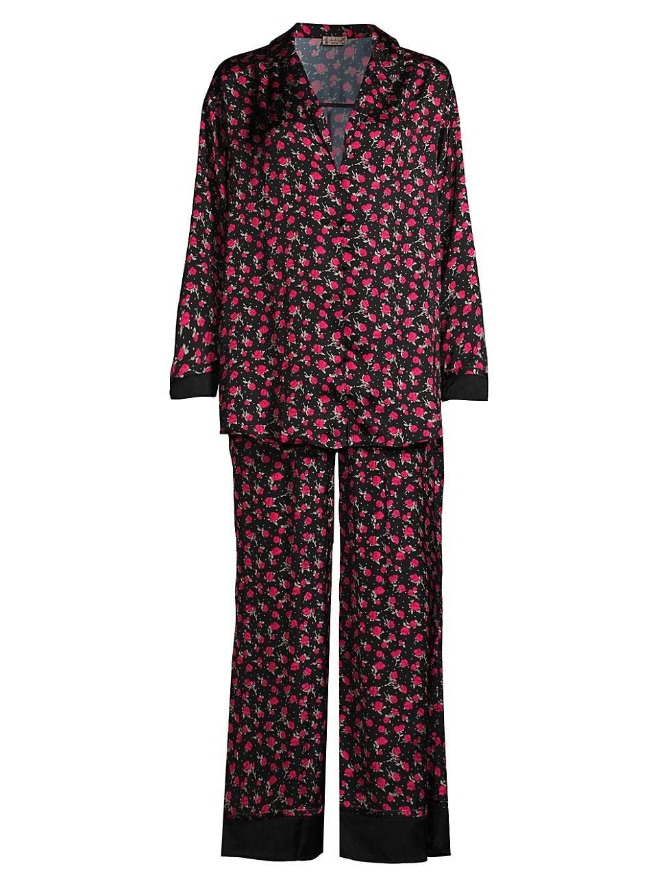 Free People Dreamy Days Floral Print Lightweight Satin Oversized Pajama Set Product Image