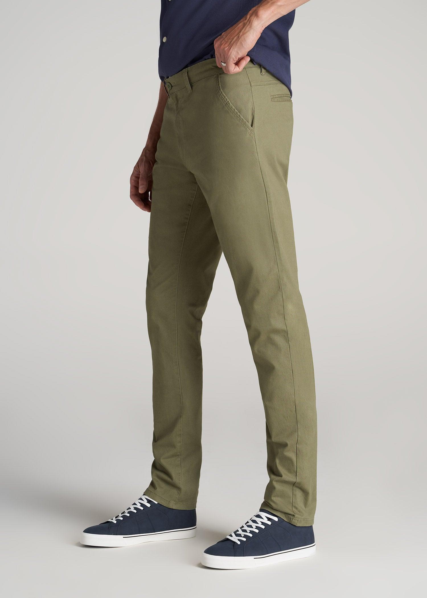 Carman TAPERED Chinos in Fatigue Green - Pants for Tall Men Product Image