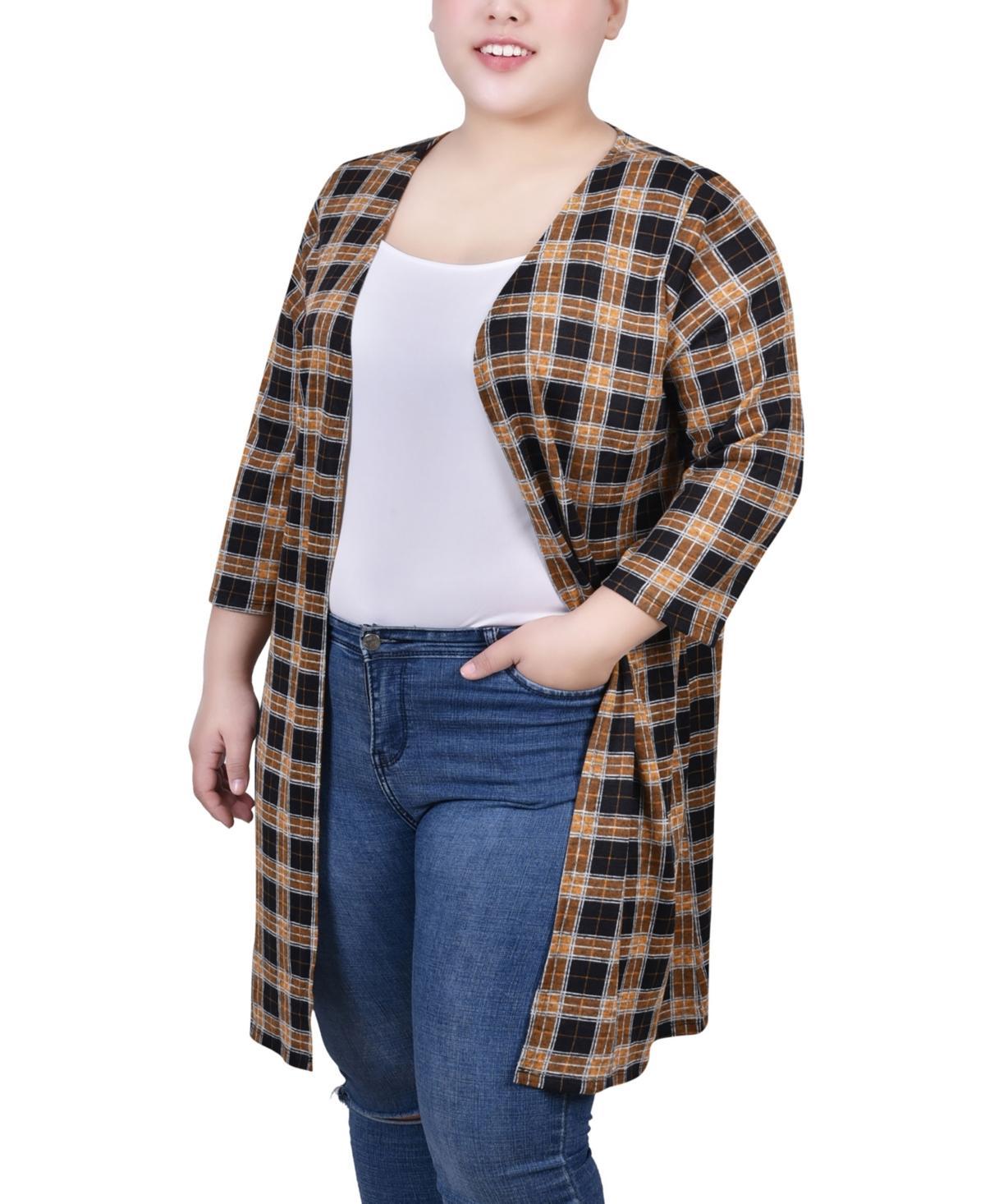 Ny Collection Plus Size 3/4 Sleeve Knit Cardigan Product Image