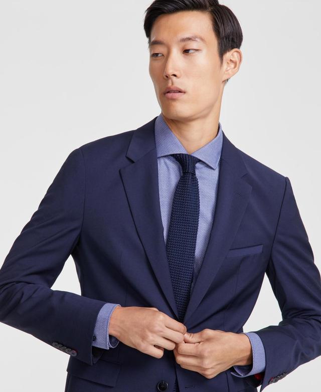 HUGO BOSS Hugo By  Men's Modern-fit Solid Wool-blend Suit Jacket In Blue Product Image