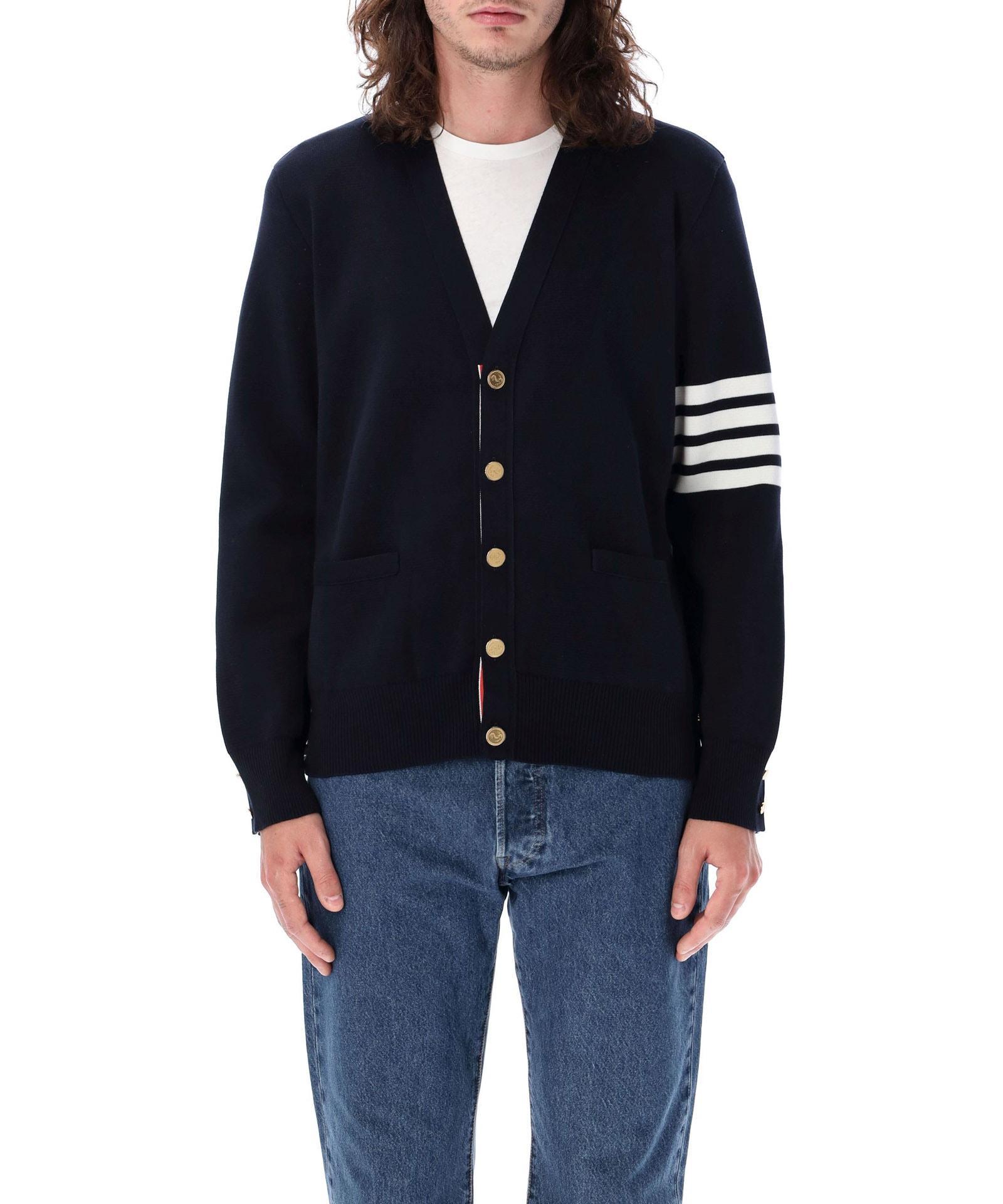 THOM BROWNE Milano Stitch Cardigan In Blue Product Image