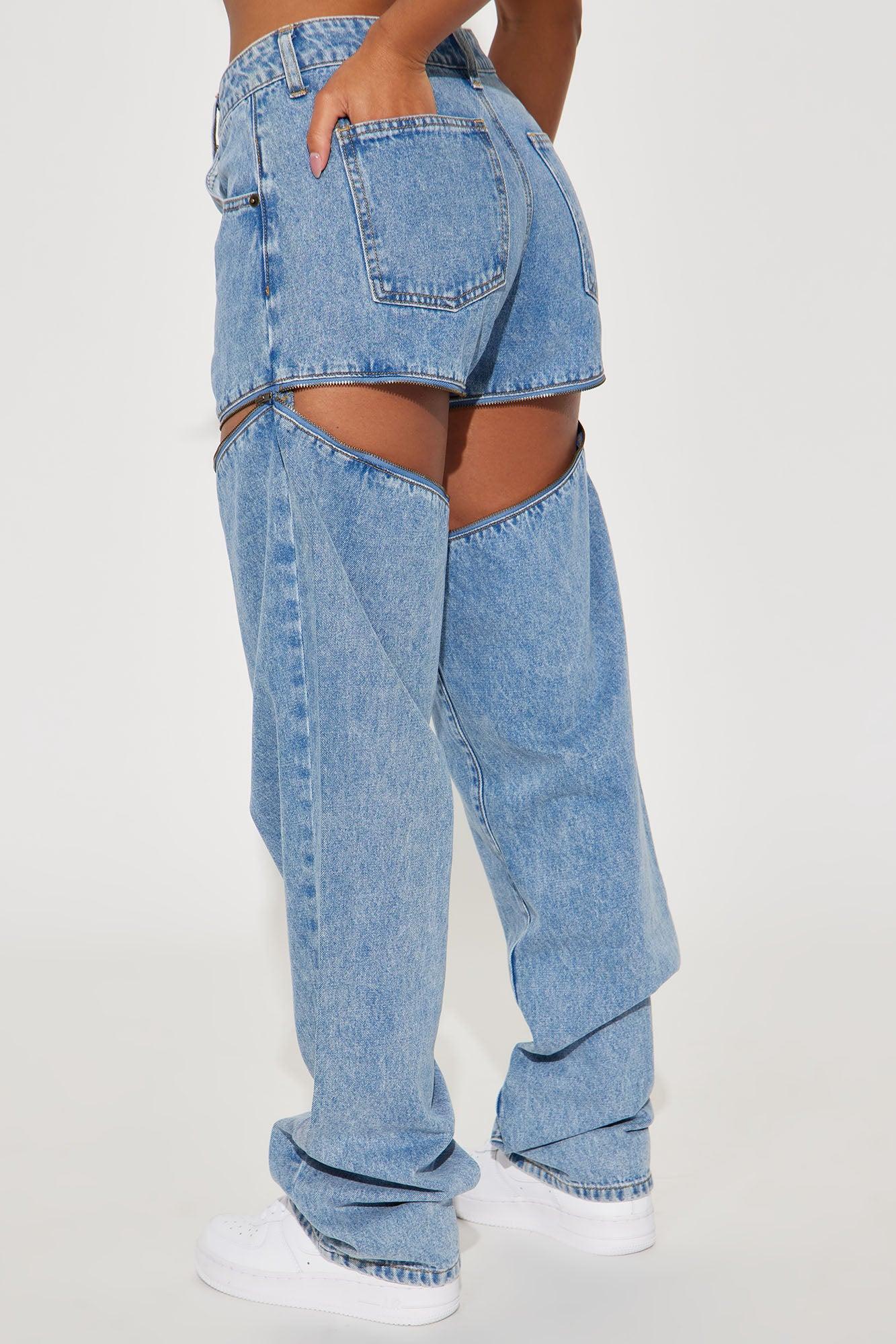 Multiple Reasons Straight Leg Jeans - Medium Wash Product Image