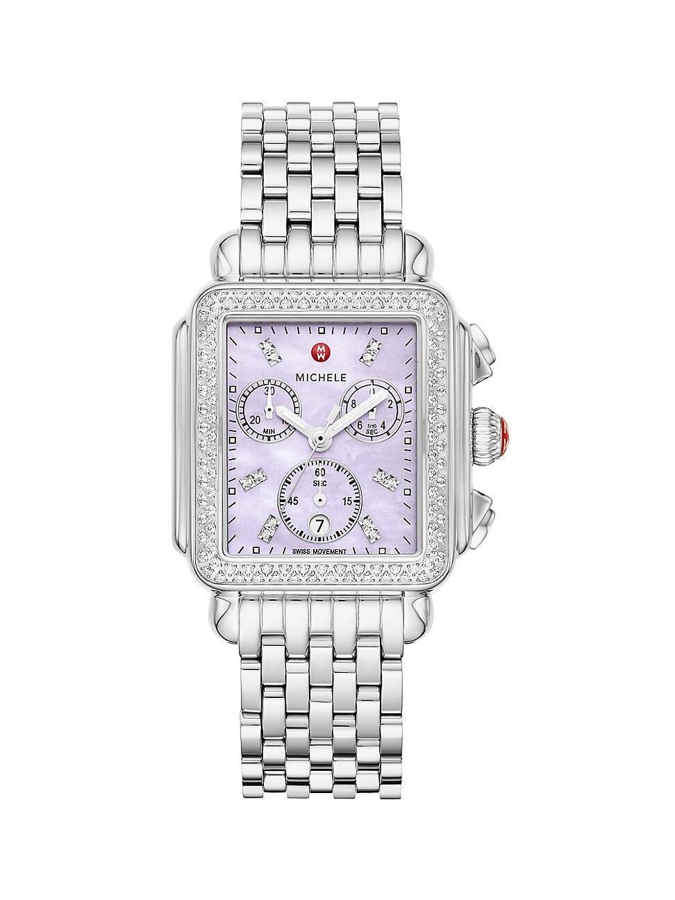 MICHELE Deco Diamond Chronograph Bracelet Watch, 33mm x 35mm Product Image