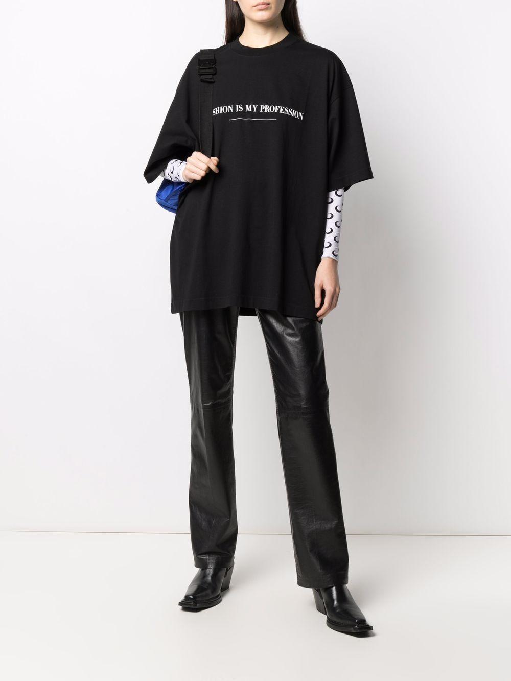 Slogan-print Cotton T-shirt In Black Product Image