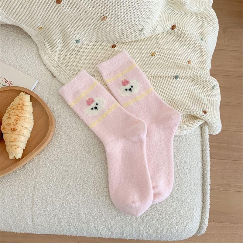 Patterned Fleece Short Socks Product Image