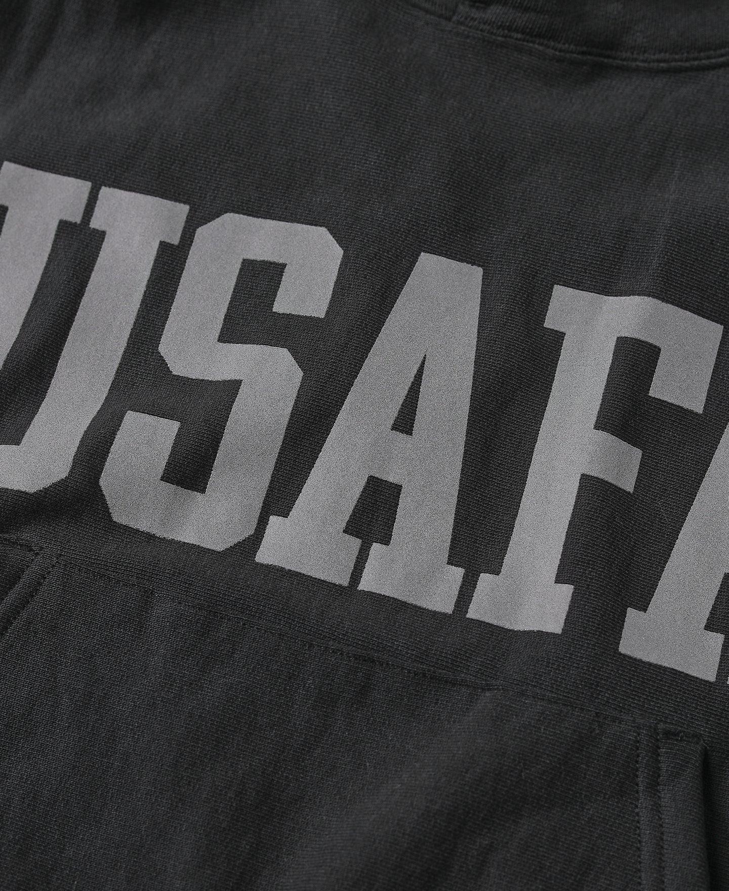 1970s USAFA 18 oz Reverse Weave Hoodie - Black Product Image