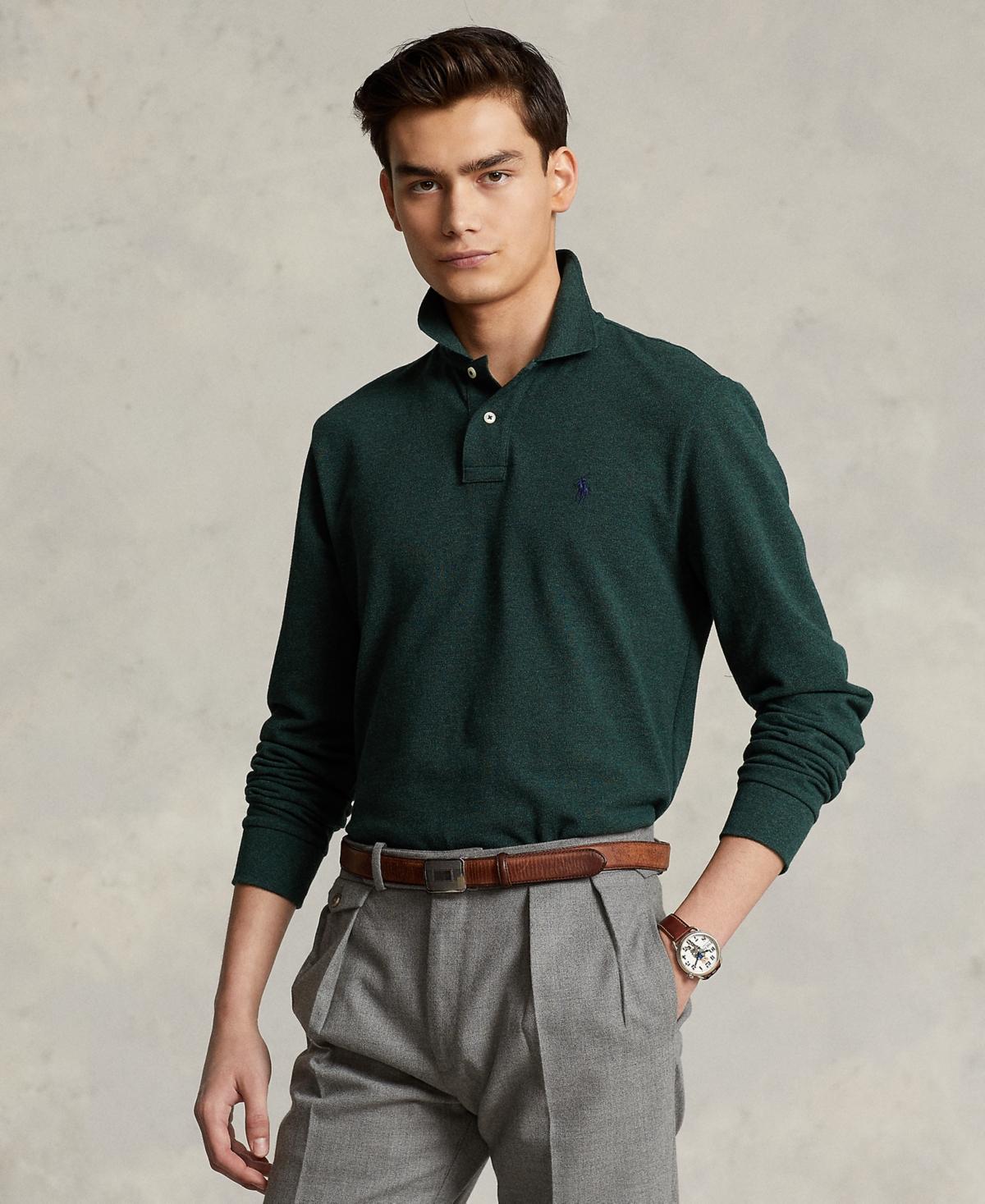 Polo Ralph Lauren Classic Fit Mesh Long Sleeve Polo Shirt Product Image