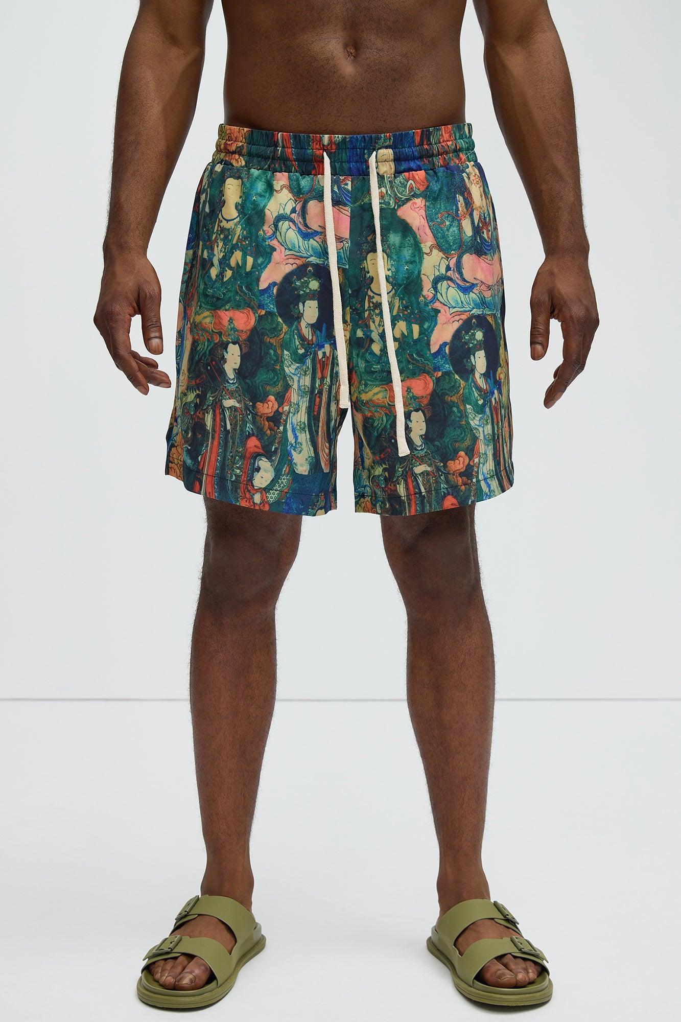 Silk Road Warm Up Shorts - Green/combo Product Image