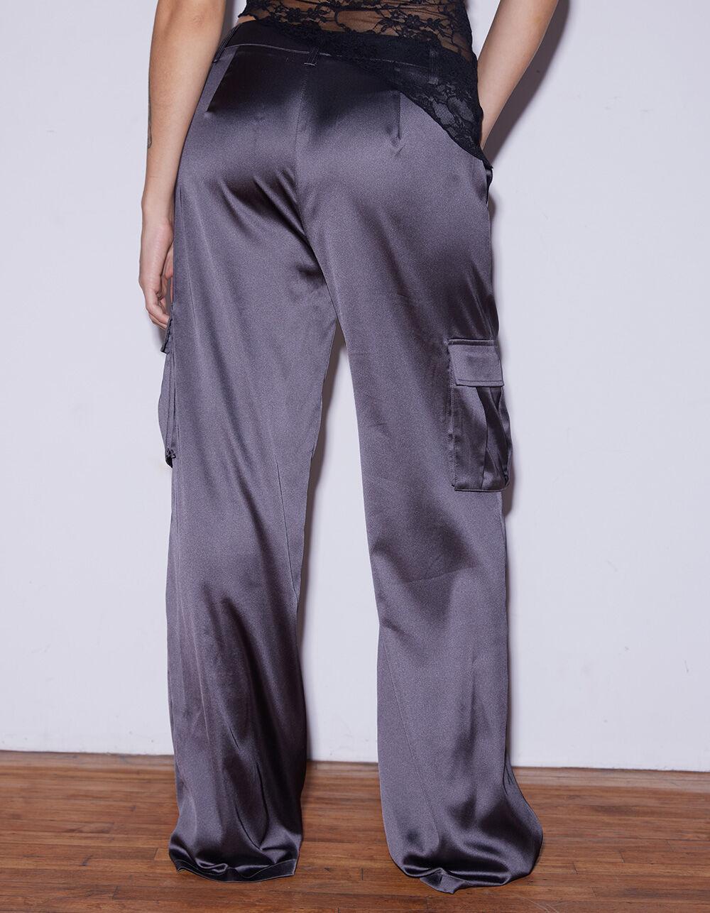 WEST OF MELROSE Womens Satin Cargo Pants Product Image